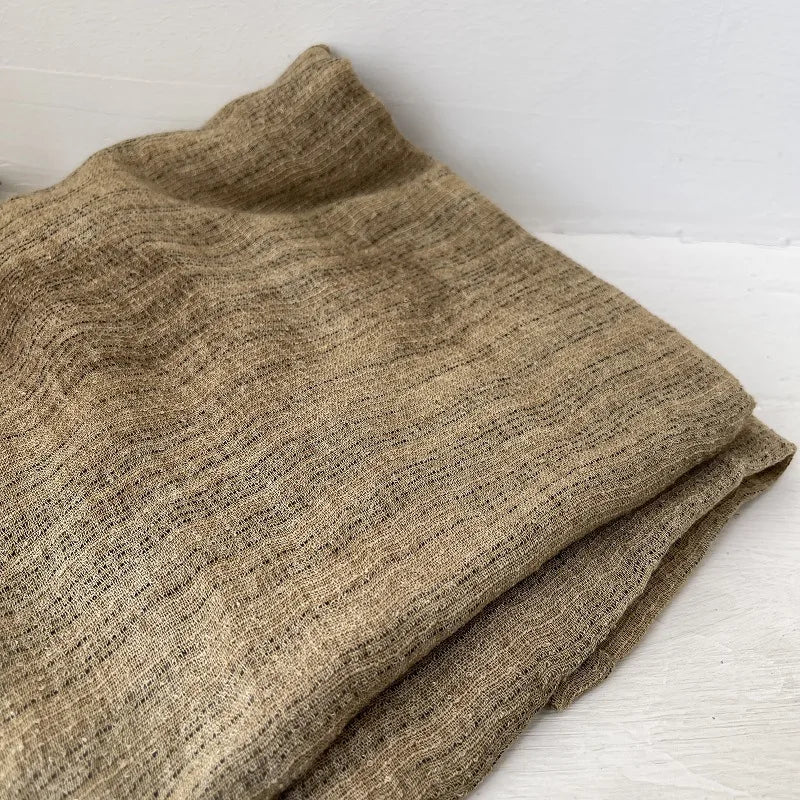 Scarf Women's Autumn Literary and Artistic Fresh and Versatile Contrasting Color Striped Texture Same Cotton Linen Thin Shawl