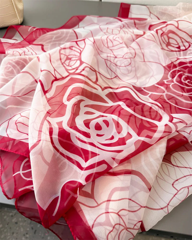 Women 2025 New Fashion Thin Scarves Lady Shawl Hijab Wrap Foulard Bandanna Muffler Travel Beach Sun Protection Scarf Headscarf