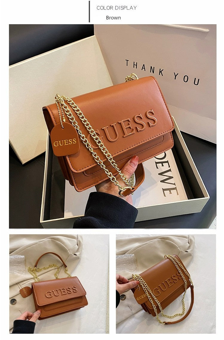 Western Style Trendy Fashion Super Hot Chain Alphabet Small Square Bag