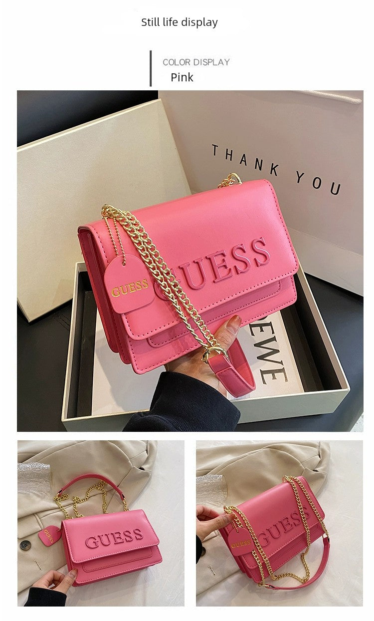 Western Style Trendy Fashion Super Hot Chain Alphabet Small Square Bag