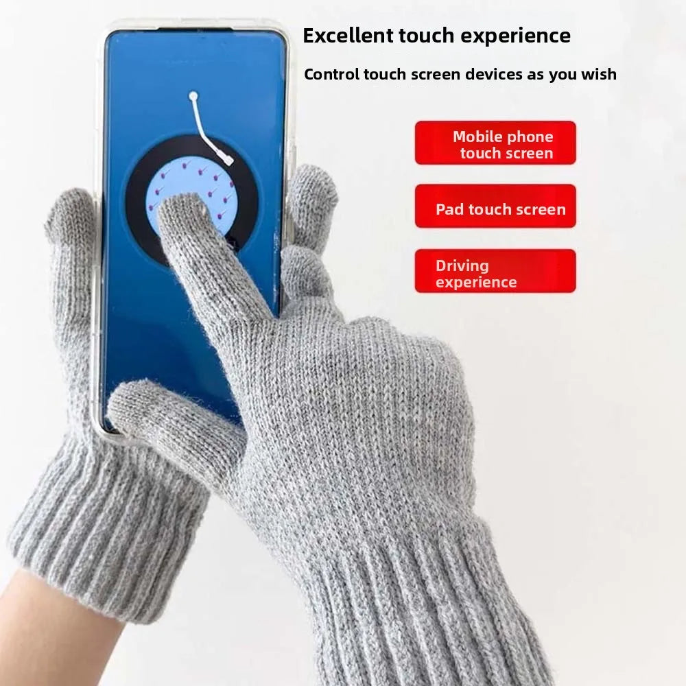 Beanies Cap Elastic Scarf and Hat Set Warmer Mittens Soft Cold Proof Gloves Acrylic Fibers Plush Ball Woolen Hat Daily