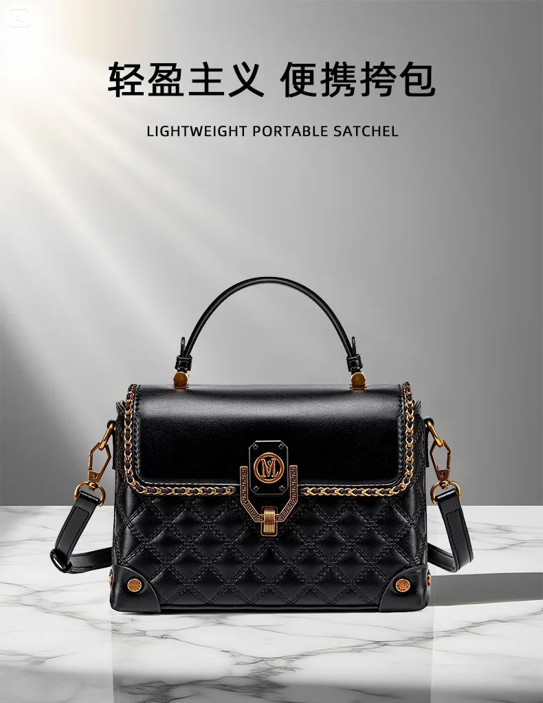 Luxury Brand Ladies Tote Bag In Genuine Leather - Women's Classic Crossbody Shoulder Bag Handbags Elegant