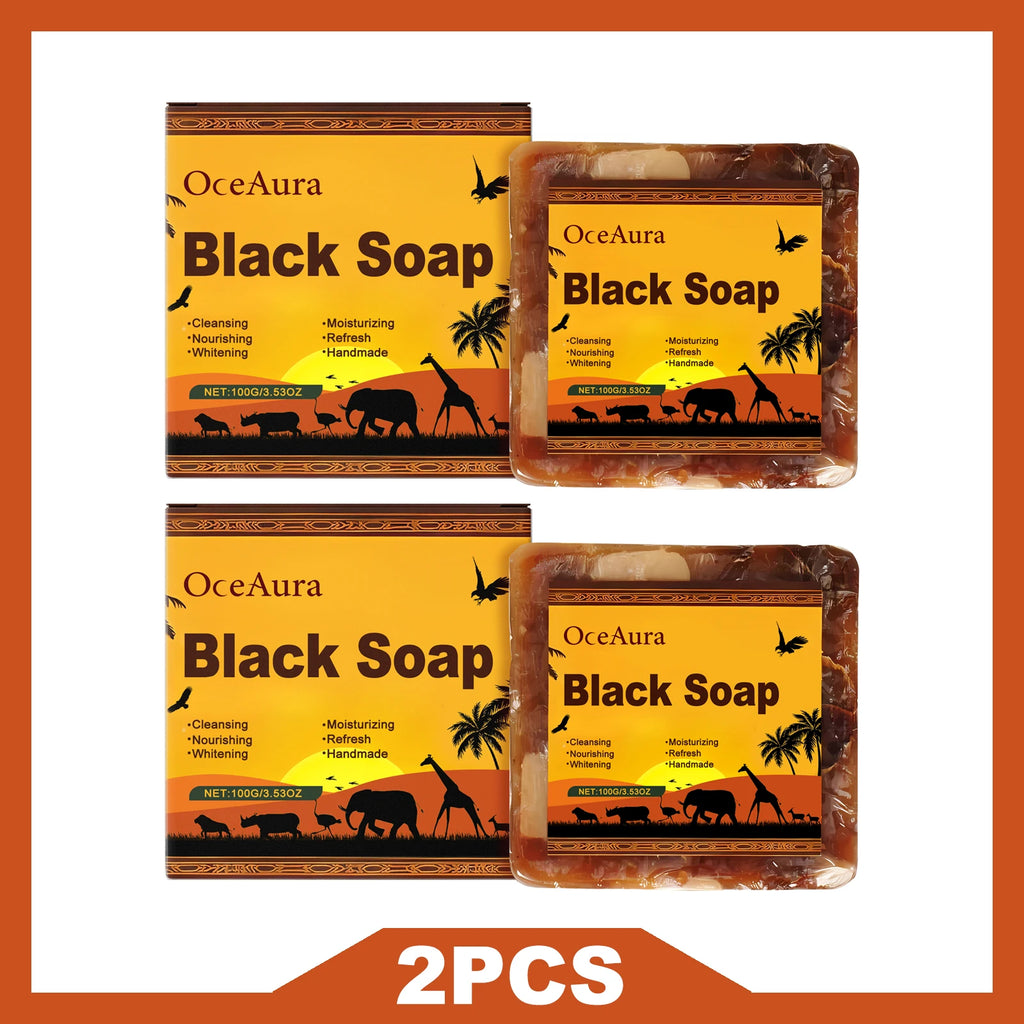 OCEAURA Body Cleansing Black Soap Gently Clean Skin Surface Maintain Water & Oil Balance Reduces Skin Tightness Keep Comfortable