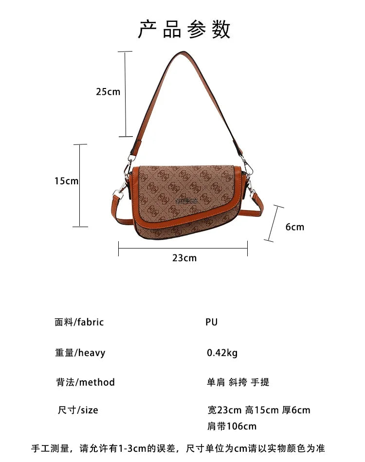 Premium Vintage Style Crossbody Bag - High-End Women's Handbag With Parisian Chic Design & Timeless Leather Craftsmanship