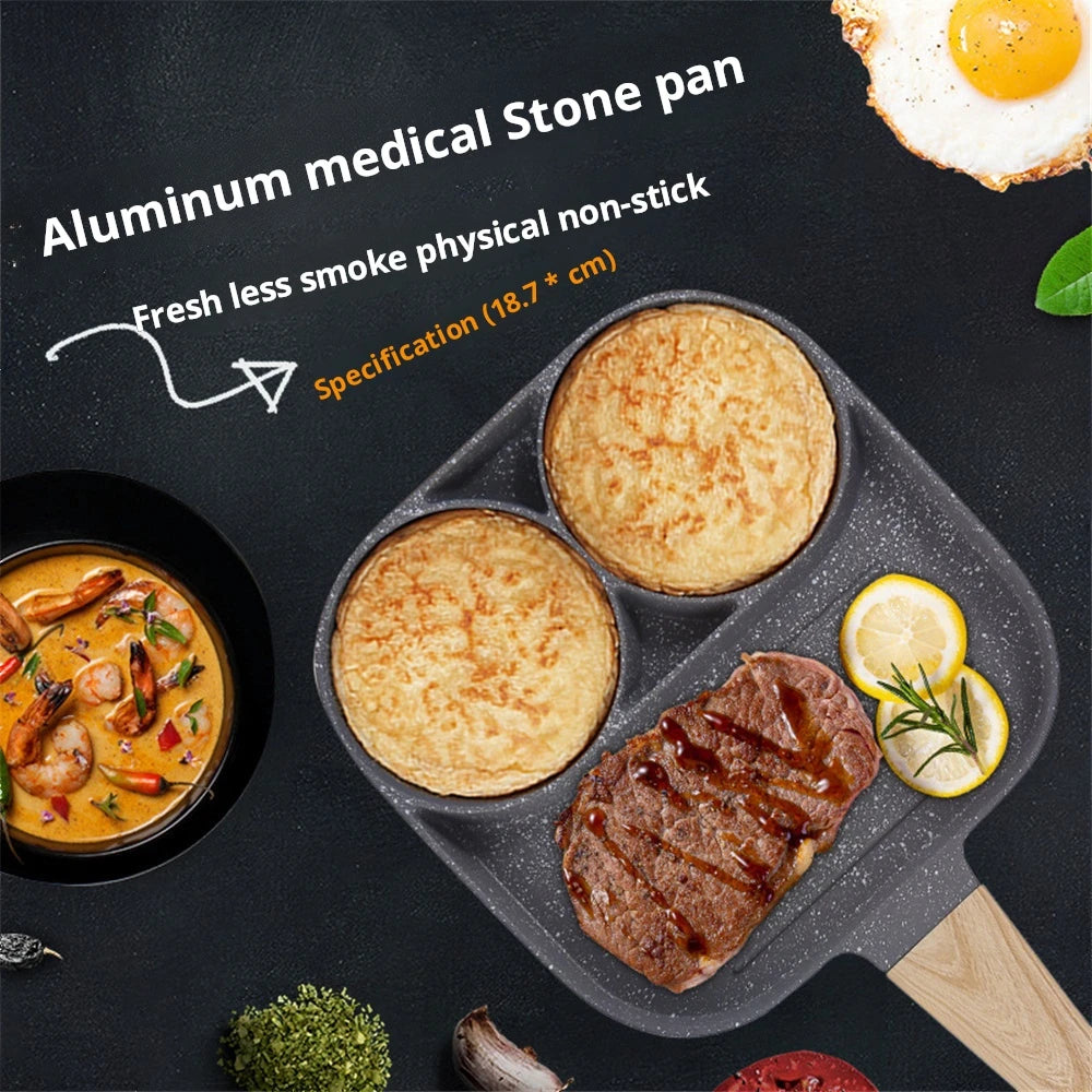 2/4-Hole Frying Pot Pan Thickened Omelet Pan Non-stick Egg Pancake Steak Pan Cooking Egg Ham Pans Breakfast Maker Cookware Pan
