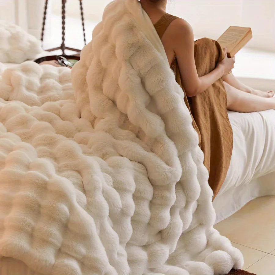 Decorate your home with this soft and comfortable plush blanket - the touch of lying on clouds