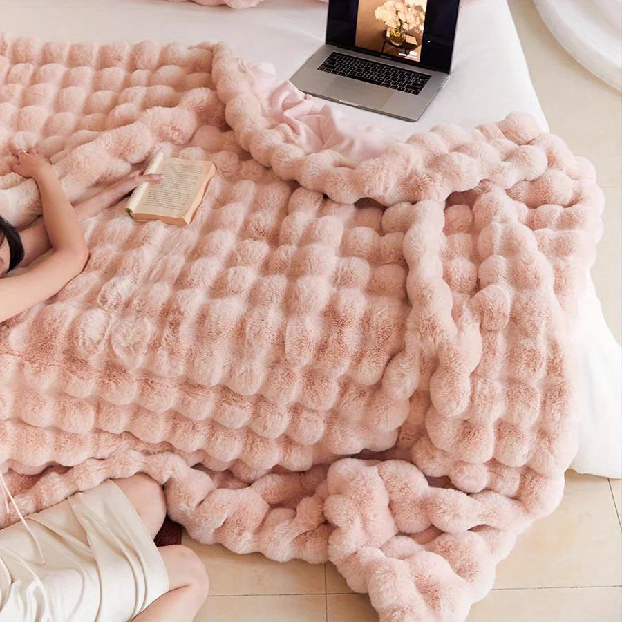 Decorate your home with this soft and comfortable plush blanket - the touch of lying on clouds