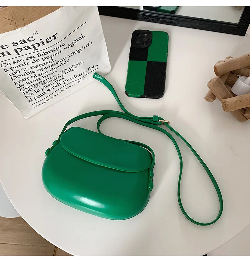 Candy Color Women Saddle Shoulder Bag Portable Female Clutch Purse Handbags Crossbody Bag Fashion Ladies Small Messenger Bags