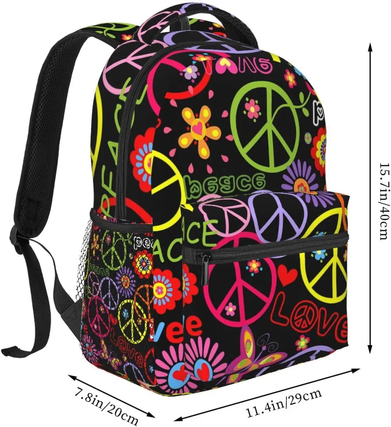 Hippie Peace Mushroom And Floral Stylish Casual Backpack Purse For  Backpacks With Multiple Pockets Computer Daypack For Work