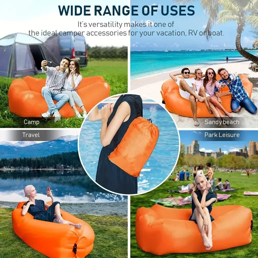 Lazy Folding Camping Inflatable Sofa - Portable Outdoor Inflatable Lounger, Comfortable Outdoor Furniture camping  air bed