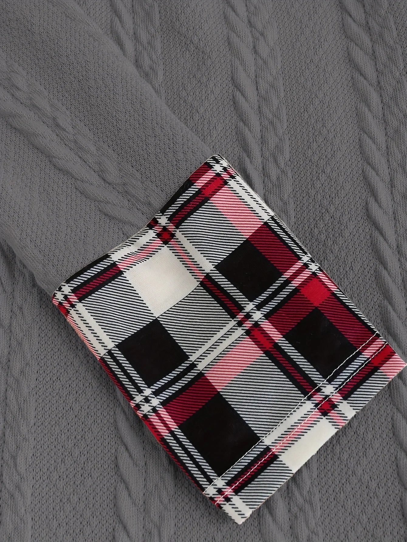 Knitted hooded dress plaid print stitching fake buckle high waist long sleeve A-line dress female