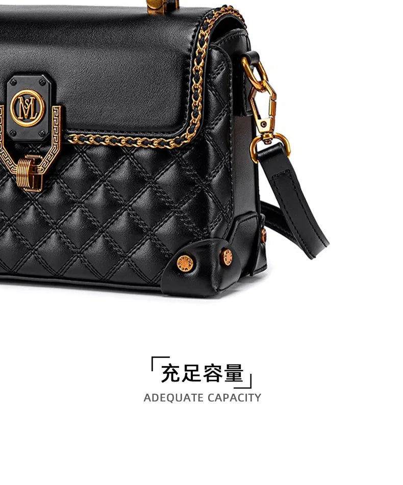 Luxury Brand Ladies Tote Bag In Genuine Leather - Women's Classic Crossbody Shoulder Bag Handbags Elegant