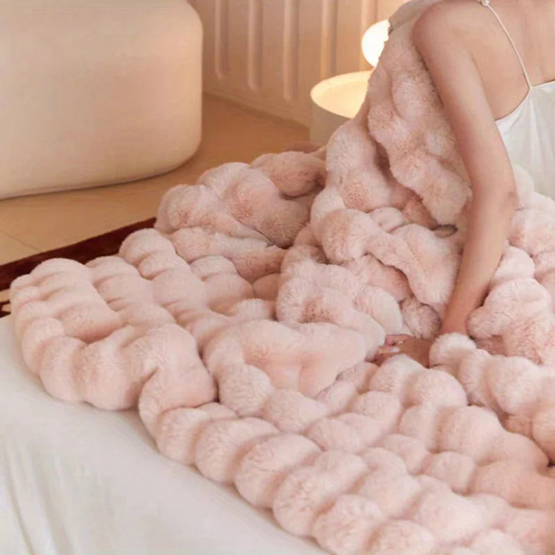 Decorate your home with this soft and comfortable plush blanket - the touch of lying on clouds