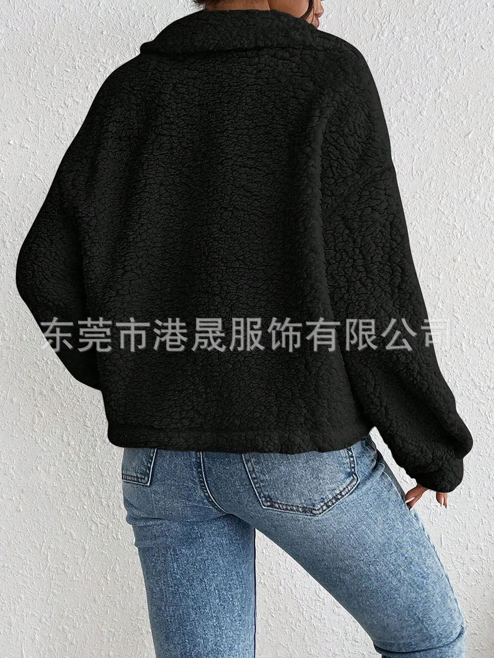 Casual Women's Coats Autumn And Winter Lapel Plush Jacket Short Women Jacket New Fashion White Pockets Tops Coat Streetwear