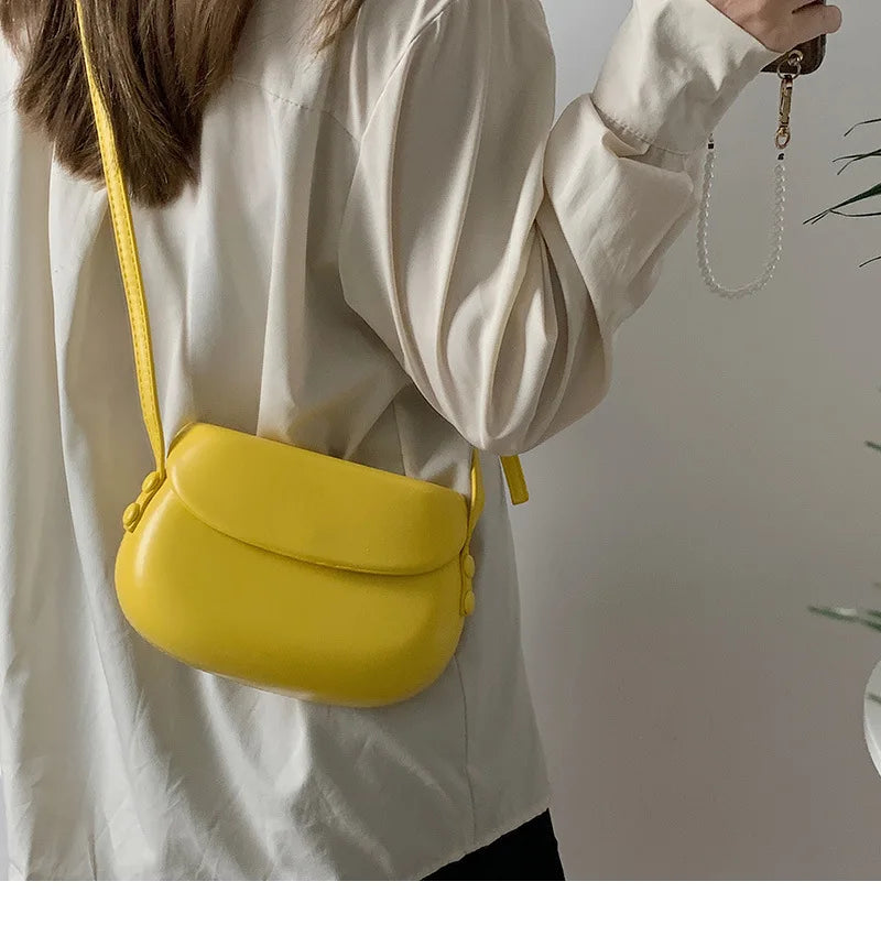 Candy Color Women Saddle Shoulder Bag Portable Female Clutch Purse Handbags Crossbody Bag Fashion Ladies Small Messenger Bags