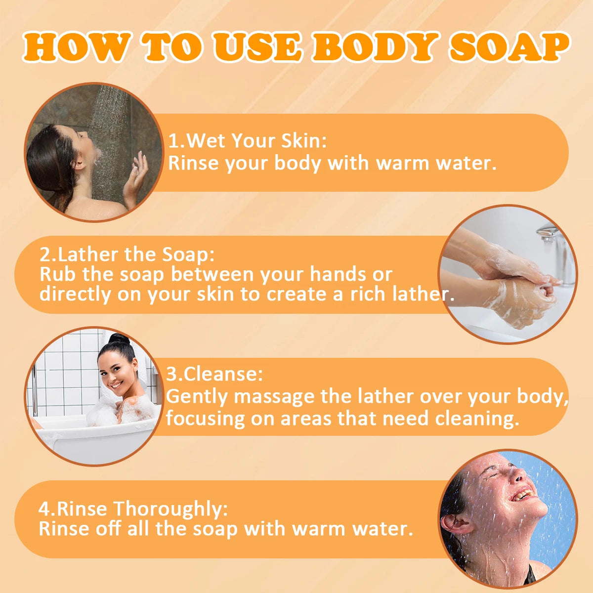 Persimmon Body Soap - Neutralizes Odors, Deep Cleans/Exfoliates, Fresh & Gentle, All Skin Types