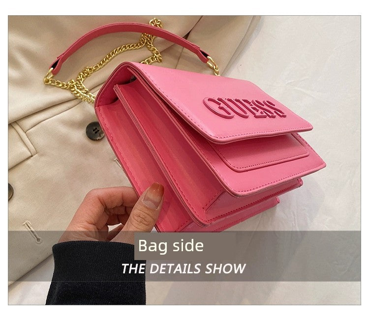 Western Style Trendy Fashion Super Hot Chain Alphabet Small Square Bag
