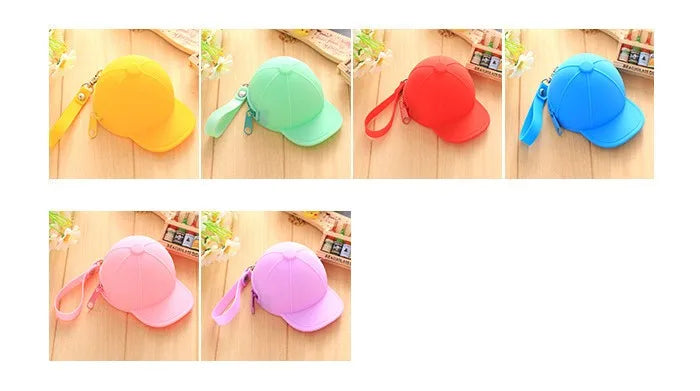 Cap Hat Style Jelly Candy Color Silicone Coin Purse Kids Gift Cartoon Trendy  Mini Bag Lady Change Purse Women Smart Wallets