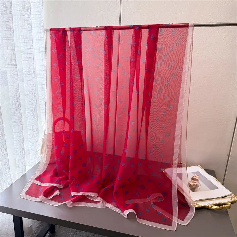 Women 2025 New Fashion Thin Scarves Lady Shawl Hijab Wrap Foulard Bandanna Muffler Travel Beach Sun Protection Scarf Headscarf