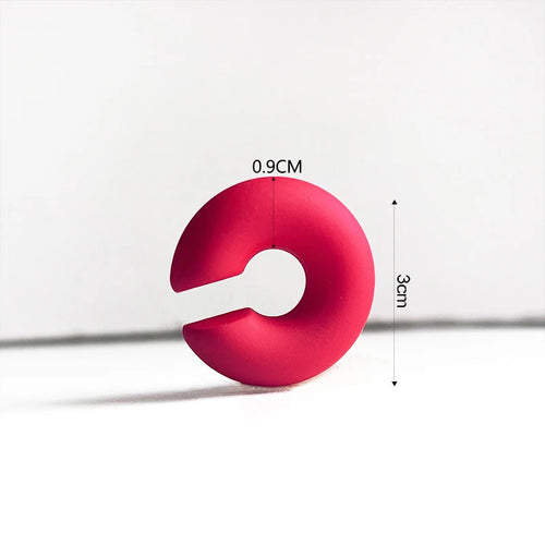 1 Pair Simple Round Circle Clip Earrings For Women C Shape Acrylic Red Blue Black Pink No Pierced Cartilage Lightweight Ear Cuff