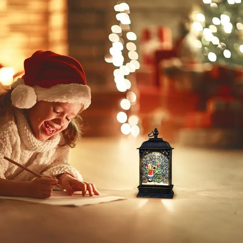 Christmas Snow Globe Lantern Christmas Scene Lighted Snow Globes Home Decoration Accessories Holiday Decoration Gift