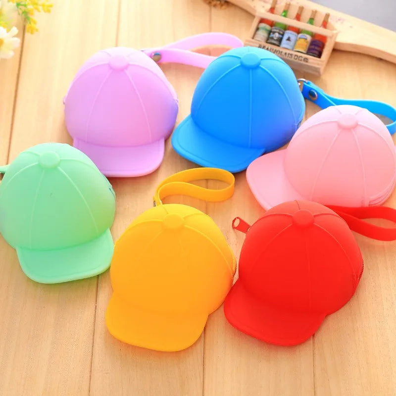 Cap Hat Style Jelly Candy Color Silicone Coin Purse Kids Gift Cartoon Trendy  Mini Bag Lady Change Purse Women Smart Wallets
