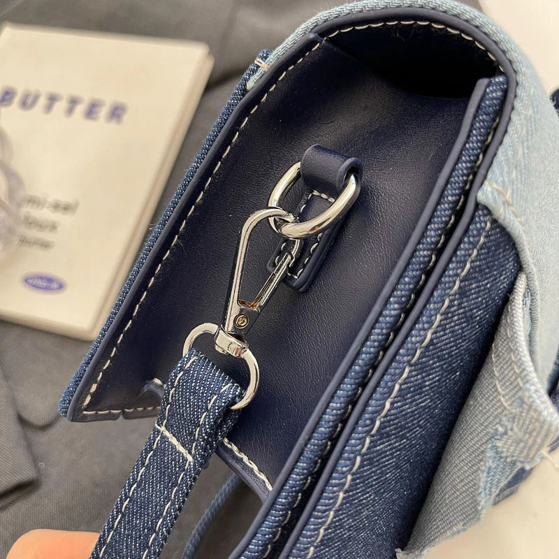 Luxury Designer Jeans Bag Women Denim Crossbody Bags For Women 2024 New Small Square Handbag Knotted Handle Tote Clutch Bag