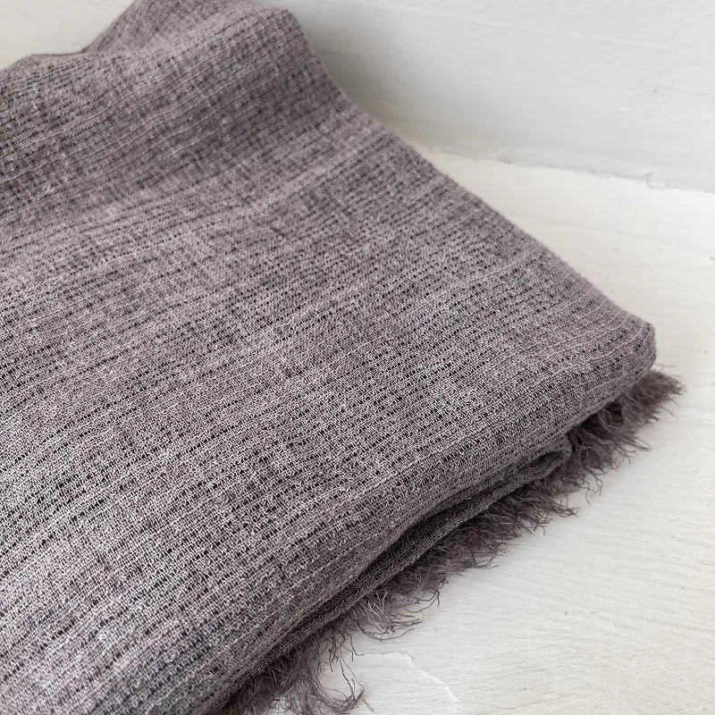 Scarf Women's Autumn Literary and Artistic Fresh and Versatile Contrasting Color Striped Texture Same Cotton Linen Thin Shawl