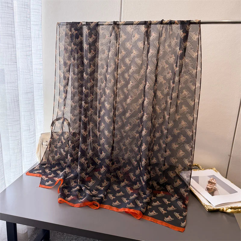 Women 2025 New Fashion Thin Scarves Lady Shawl Hijab Wrap Foulard Bandanna Muffler Travel Beach Sun Protection Scarf Headscarf