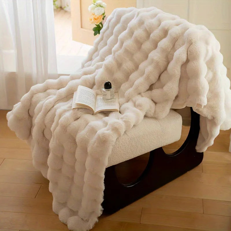 Decorate your home with this soft and comfortable plush blanket - the touch of lying on clouds