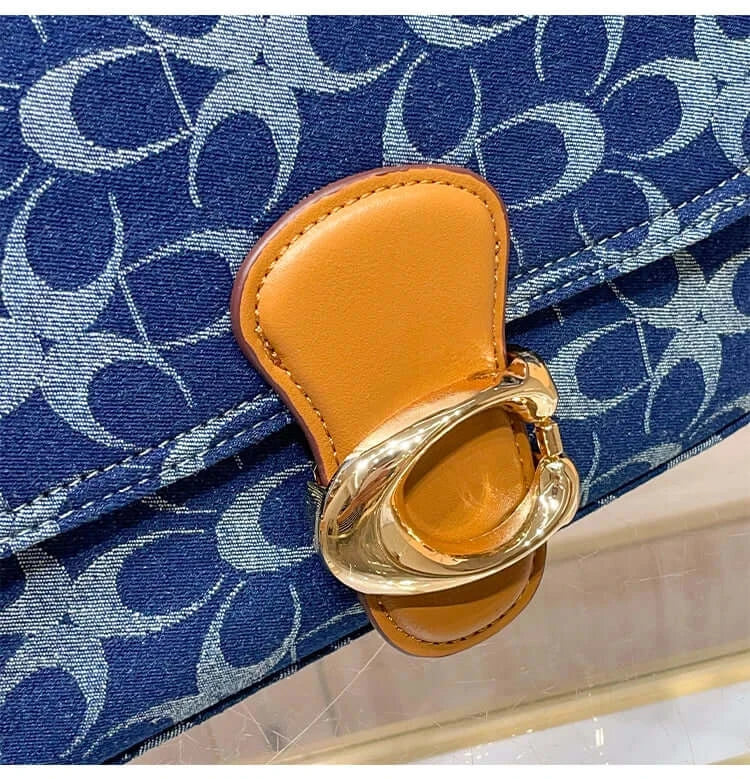 Ladies' armpit bag, light luxury retro denim canvas bag, fashionable 2025 new commuting high-end single shoulder crossbody bag