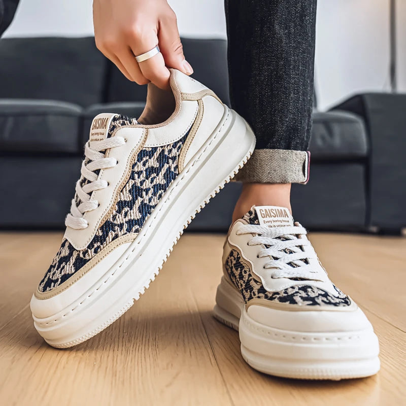 2025 New Niche Comfortable Board Shoes Trend Fashion Casual Sports Breathable Thick Sole Low Top Men's Shoes men shoes sneakers*