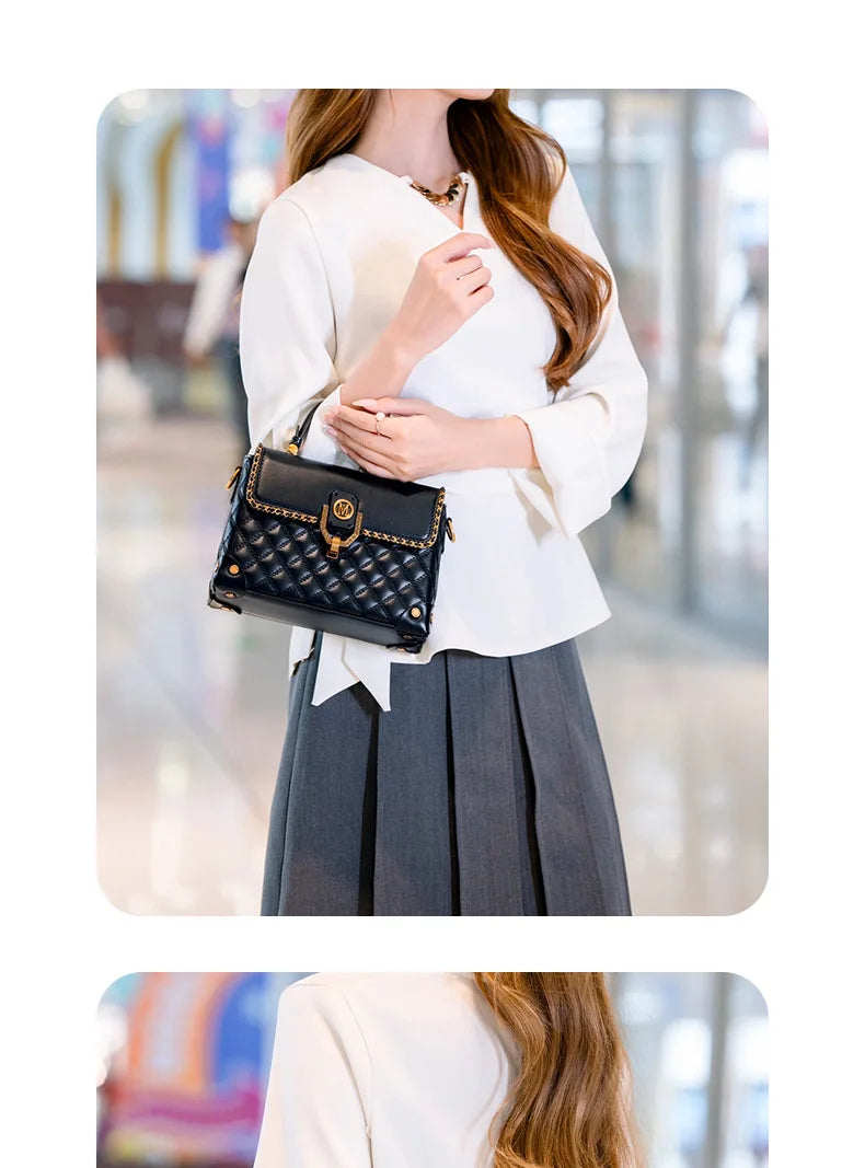 Luxury Brand Ladies Tote Bag In Genuine Leather - Women's Classic Crossbody Shoulder Bag Handbags Elegant
