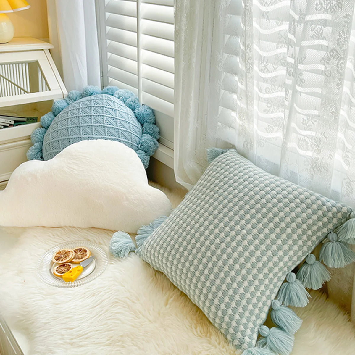 1pc Cute Cloud Pillows Clouds Shaped Throw Pillows, Singular Shape Design White Cloud Throw Pillow Decorative, For Living