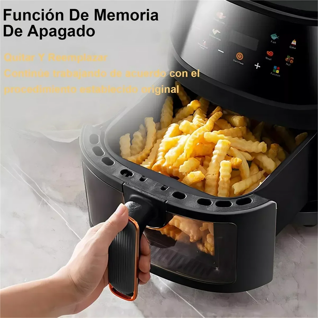LCD screen Tactil Regulación Air Fryer 8L Large capacity Smart nonstick pot oil free fryer oven French fries roast chicken fryer