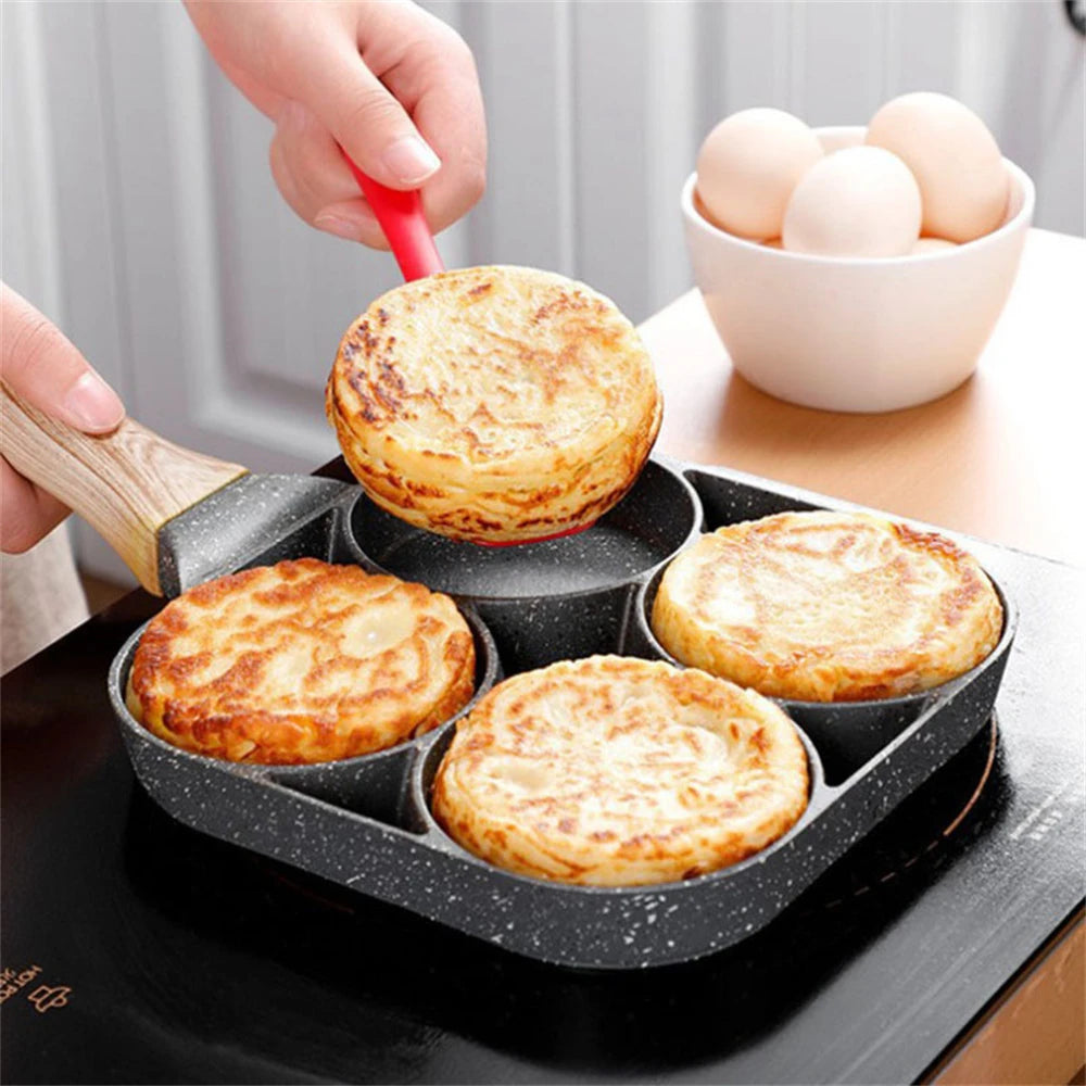 2/4-Hole Frying Pot Pan Thickened Omelet Pan Non-stick Egg Pancake Steak Pan Cooking Egg Ham Pans Breakfast Maker Cookware Pan