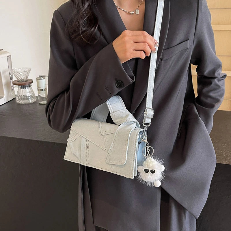 Luxury Designer Jeans Bag Women Denim Crossbody Bags For Women 2024 New Small Square Handbag Knotted Handle Tote Clutch Bag