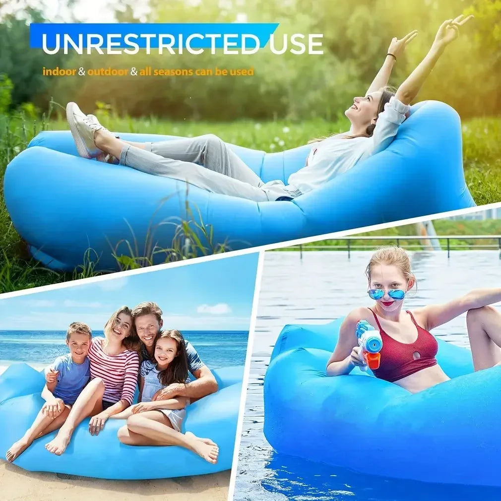 Lazy Folding Camping Inflatable Sofa - Portable Outdoor Inflatable Lounger, Comfortable Outdoor Furniture camping  air bed
