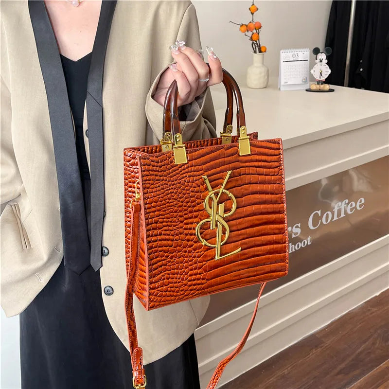 Trendy Vintage Messenger Bag For Women - High-End Leather Crossbody Clutch Minimalist Casual Tote With Designer Letter Logo