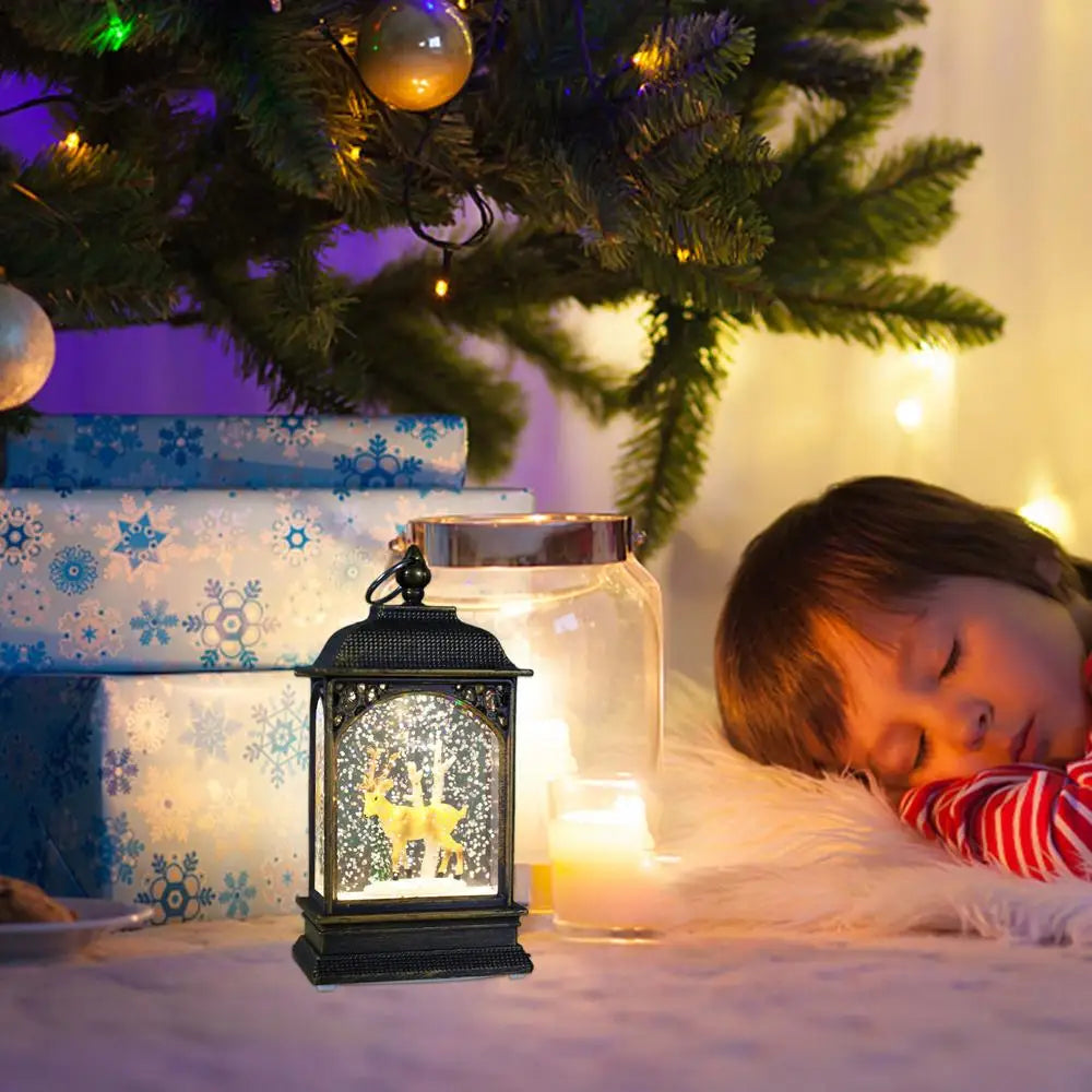 Christmas Snow Globe Lantern Christmas Scene Lighted Snow Globes Home Decoration Accessories Holiday Decoration Gift