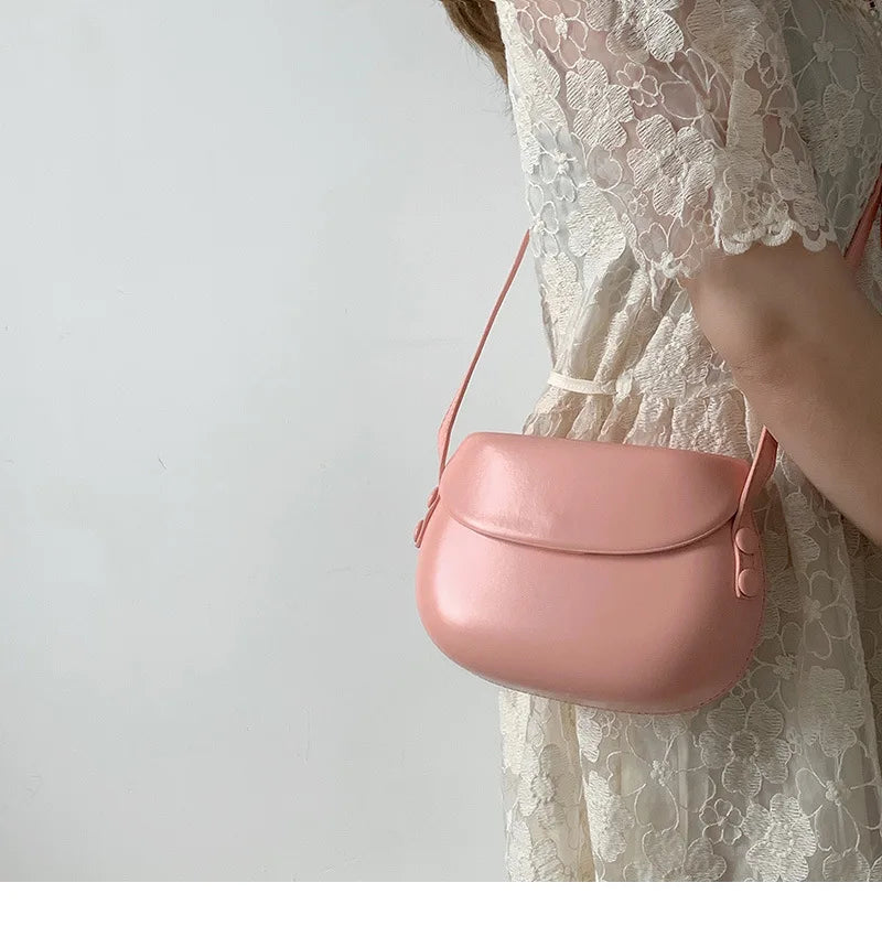 Candy Color Women Saddle Shoulder Bag Portable Female Clutch Purse Handbags Crossbody Bag Fashion Ladies Small Messenger Bags