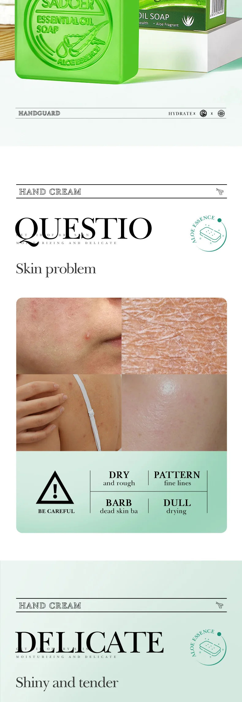 SADOER Aloe Facial Soap Face Wash Foam Facial Cleanser Moisturizing Firming Hydrating Oil Control Body Bathing Handmade Soap