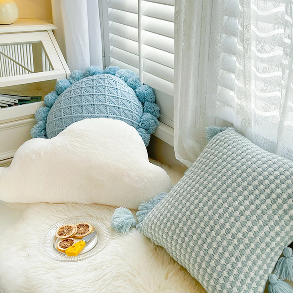 1pc Cute Cloud Pillows Clouds Shaped Throw Pillows, Singular Shape Design White Cloud Throw Pillow Decorative, For Living