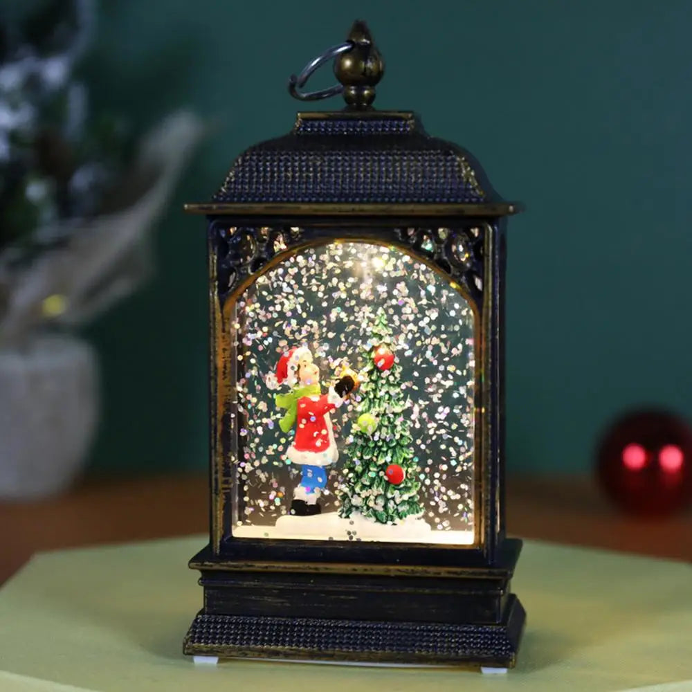 Christmas Snow Globe Lantern Christmas Scene Lighted Snow Globes Home Decoration Accessories Holiday Decoration Gift