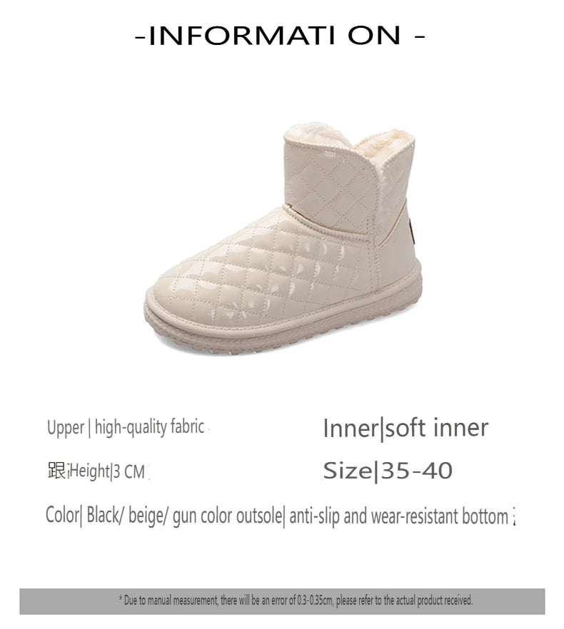 Fur-coated Snow Boots for Women, 2025 New Style, Waterproof and Warm, Cotton Shoes for Winter, Thick and Padded Short Boots