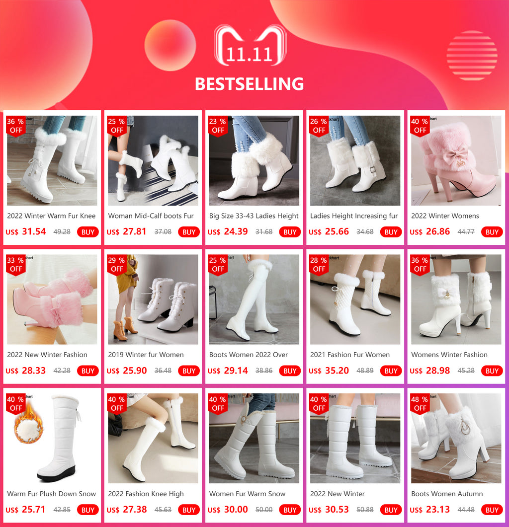 Fashion Women Snow Boots 2025 Winter Boots Height Lncreasing Platform Thick Plush Warm Zip Winter Shoes 34-43 White Pink Black