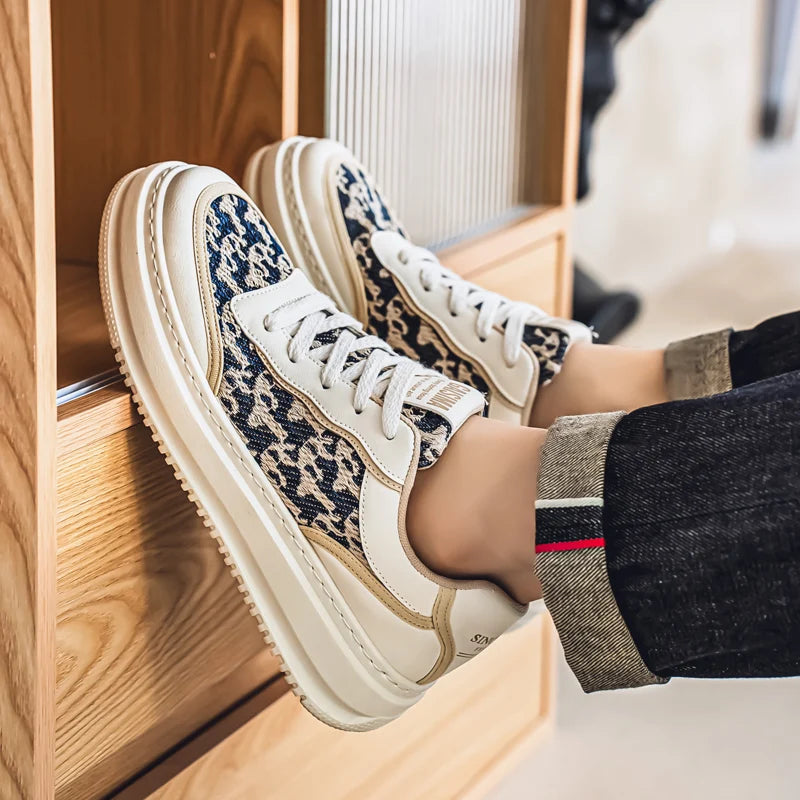 2025 New Niche Comfortable Board Shoes Trend Fashion Casual Sports Breathable Thick Sole Low Top Men's Shoes men shoes sneakers*