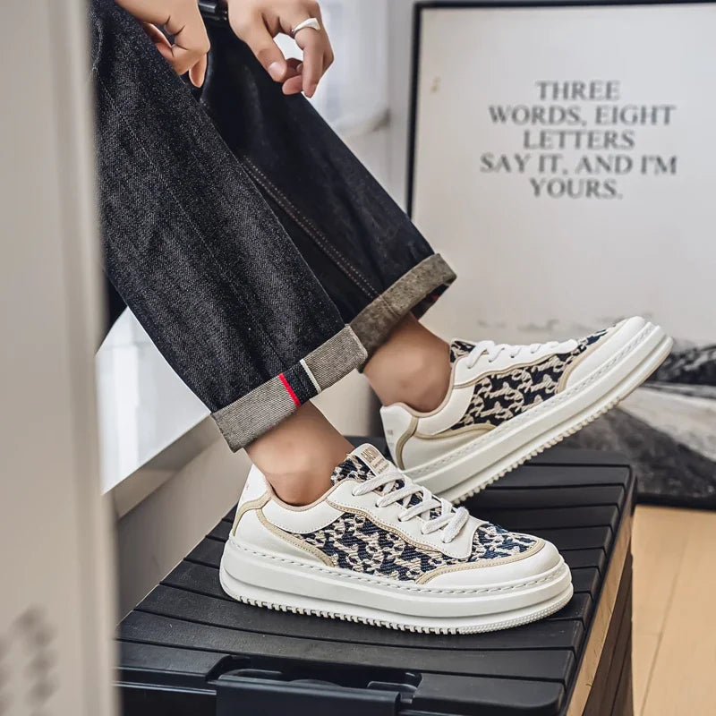 2025 New Niche Comfortable Board Shoes Trend Fashion Casual Sports Breathable Thick Sole Low Top Men's Shoes men shoes sneakers*