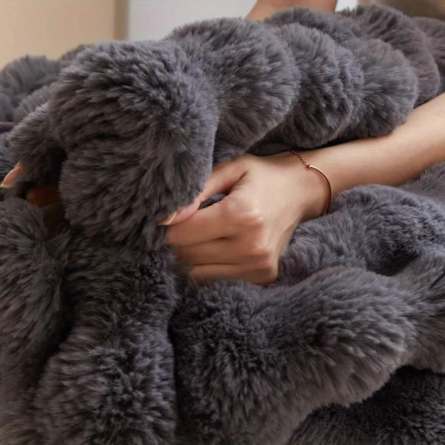 Decorate your home with this soft and comfortable plush blanket - the touch of lying on clouds