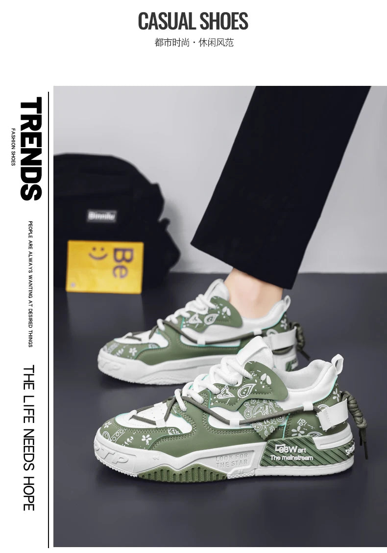 Men's Shoes 2025 New Summer All Casual Board Shoes Sports Thick Sole Increase Bread Shoes Non-slip Wear-resistant Casual Shoes